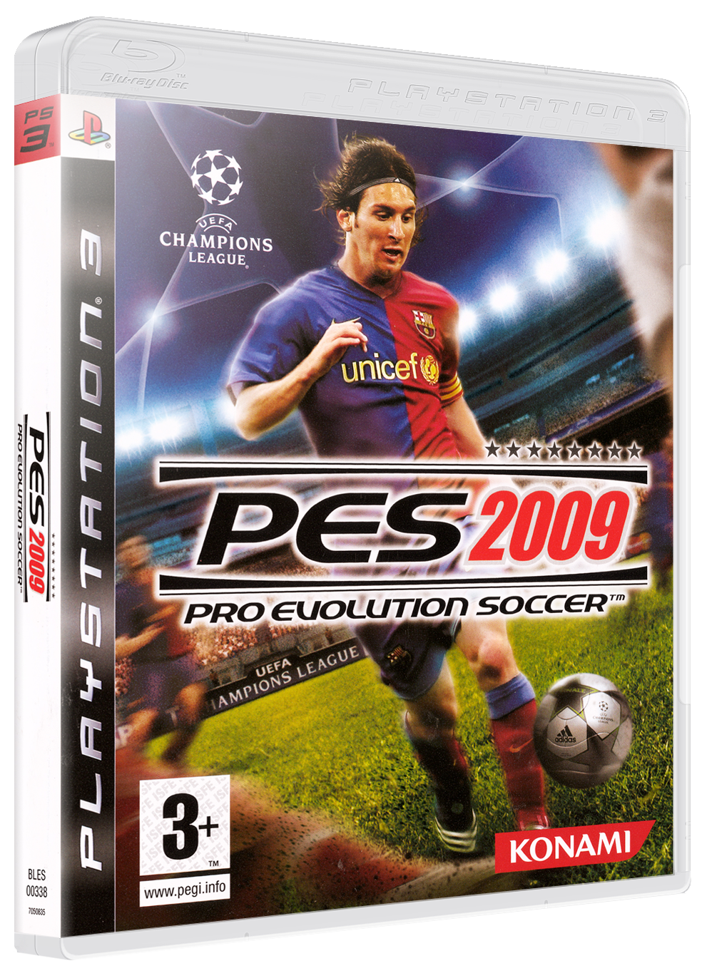 Pro Evolution Soccer 2009 box art for Playstation 3